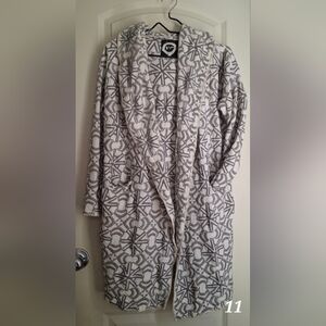 Johnny Was Duster Gray Patterned Women's Cardigan S BOHO ART OFFICE FORMAL